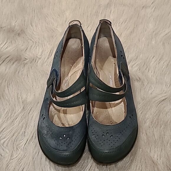 Jambu womens teal velcro side Mary Jane with heel size 8.5 - Picture 1 of 13